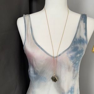 Extra long pendant gold necklace